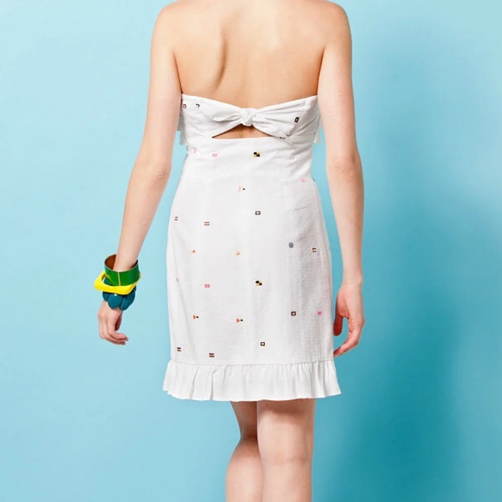 Lilly Pulitzer Franco Regatta Embroidery Nautical Flags Strapless Dress NWT - Picture 3 of 15